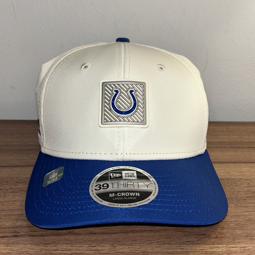 Indianapolis Colts New Era 2026 Sideline 39THIRTY Flex M Crown Hat NFL L/XL New